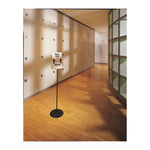 Sherpa Infobase Sign Stand, Acrylic/Metal, 40" to 60" High, Gray