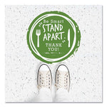 BeSafe Messaging Floor Decals, Be Smart Stand Apart; Knife/Fork; Thank You, 12" Dia., Green/White, 60/Carton