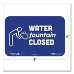 BeSafe Messaging Education Wall Signs, 9 x 6, "Water Fountain Closed", 3/Pack