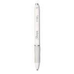 S-Gel Fashion Barrel Gel Pen, Retractable, Medium 0.7 mm, Black Ink, Pearl White Barrel, Dozen