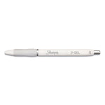 S-Gel Fashion Barrel Gel Pen, Retractable, Medium 0.7 mm, Black Ink, Pearl White Barrel, Dozen