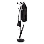 Chromy Coat Stand, 12 Knobs, 16w x 16d x 70.5h, Chrome/Black