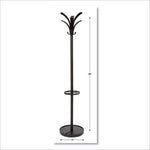 Brio Coat Stand, 13.75w x 13.75d x 66.25h, Black