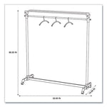 Large Capacity Garment Rack, 63.5w x 21.25d x 67.5h, Black/Silver