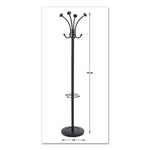 Viena Coat Stand, Eight Knobs, Steel, 16w x 16d x 70.5h, Black