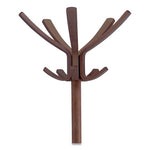 Cafe Wood Coat Stand, Ten Peg/Five Hook, 21.67w x 21.67d x 69.33h, Espresso Brown