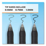 Profile Gel Pen, Retractable, Medium 0.7 mm, Black Ink, Translucent Black Barrel, Dozen