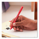 Write Bros. Ballpoint Pen, Stick, Medium 1 mm, Red Ink, Red Barrel, Dozen