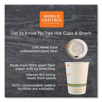 No Tree Paper Bowls, 8 oz, 3.4" Diameter x 2.3"h, Natural, Sugarcane, 1,000/Carton