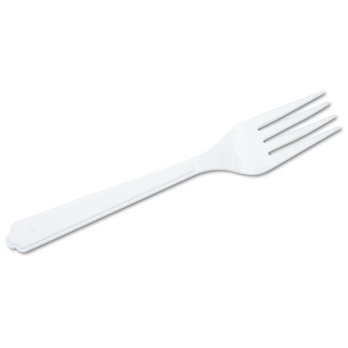 7340000221315, SKILCRAFT, Plastic Flatware, Type III, Fork, White, 100/Pack