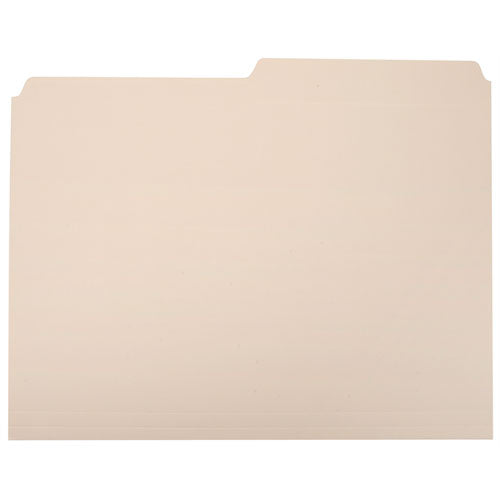 7530002815945 SKILCRAFT Manila File Folder, 1/2-Cut Tabs: Assorted, Letter Size, 0.75" Expansion, Manila, 100/Box