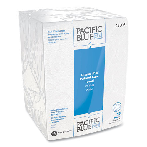 Pacific Blue Select Disposable Patient Care Washcloths, 1-Ply, 10 x 13, Unscented, White, 55/Pack, 24 Packs/Carton