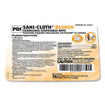 Sani-Cloth Bleach Germicidal Disposable Wipes, Deep-Well Lid Canister, 10.5 x 6, 75/Canister