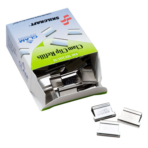 7510013174228 SKILCRAFT Clam Clip Refill, Medium, Silver, 50/Box