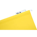 7530013649501 SKILCRAFT Hanging File Folder, Letter Size, 1/5-Cut Tabs, Yellow, 25/Box