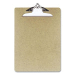 Recycled Hardboard Clipboard, 1" Clip Capacity, Holds 8.5 x 11 Sheets, Brown, 3/Pack