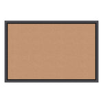 Cork Bulletin Board, 35 x 23, Tan Surface, Black Frame