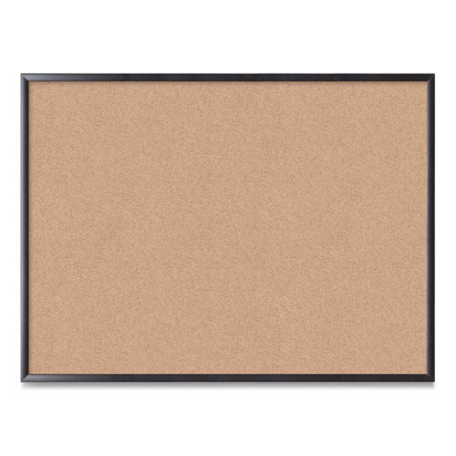 Cork Bulletin Board, 47 x 35, Tan Surface, Black Frame