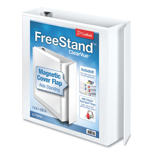 FreeStand Easy Open Locking Slant-D Ring Binder, 3 Rings, 2" Capacity, 11 x 8.5, White