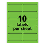 High-Visibility Permanent Laser ID Labels, 2 x 4, Neon Green, 1000/Box