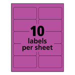 High-Visibility Permanent Laser ID Labels, 2 x 4, Neon Magenta, 1000/Box