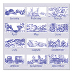 Illustrator’s Edition Wall Calendar, Victorian Illustrations Artwork, 12 x 12, White/Blue Sheets, 12-Month (Jan to Dec): 2024