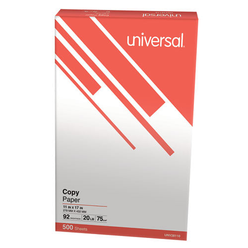 Copy Paper, 92 Bright, 20 lb Bond Weight, 11 x 17, White, 500 Sheets/Ream