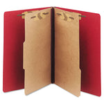 7530015567917 SKILCRAFT Pressboard Top Tab Classification Folder, 2 Dividers, 6 Fasteners, Letter Size, Dark Red, 10/Box