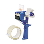 7520015664139 SKILCRAFT Retractle Blade Tape Dispenser with One Roll of Tape, 3" Core, For Rolls Up to 2" x 30 yds, Blue