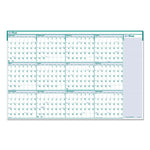 Express Track Recycled Reversible/Erasable Yearly Wall Calendar, 24 x 37, White/Teal Sheets, 12-Month (Jan to Dec): 2024