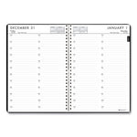 24/7 Recycled Daily Appointment Book/Monthly Planner, 10 x 7, Black Cover, 12-Month (Jan to Dec): 2024