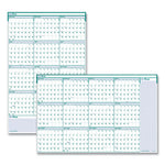 Express Track Recycled Reversible/Erasable Yearly Wall Calendar, 24 x 37, White/Teal Sheets, 12-Month (Jan to Dec): 2024