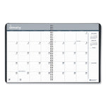 Monthly Hard Cover Planner, 11 x 8.5, Black Cover, 24-Month (Jan to Dec): 2024 to 2025