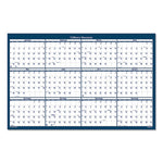 Recycled Poster Style Reversible/Erasable Yearly Wall Calendar, 32 x 48, White/Blue/Gray Sheets, 12-Month (Jan to Dec): 2024