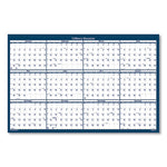 Recycled Poster Style Reversible/Erasable Yearly Wall Calendar, 18 x 24, White/Blue/Gray Sheets, 12-Month (Jan to Dec): 2024