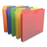 Plastic File Pockets, 1/3 Cut Tab, Letter Size, Assorted Colors, 5/Pack