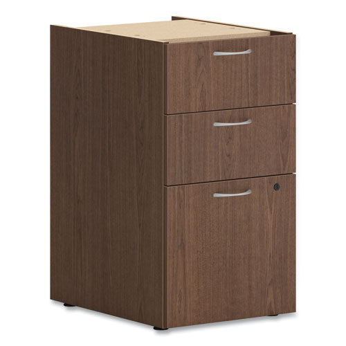 Mod Support Pedestal, Left or Right, 3-Drawers: Box/Box/File, Legal/Letter, Sepia Walnut, 15" x 20" x 28"