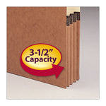 Redrope Drop-Front End Tab File Pockets, 3.5" Expansion, Letter Size, Redrope, 10/Box