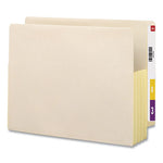 Manila End Tab File Pockets with Tyvek-Lined Gussets, 3.5" Expansion, Letter Size, Manila, 10/Box