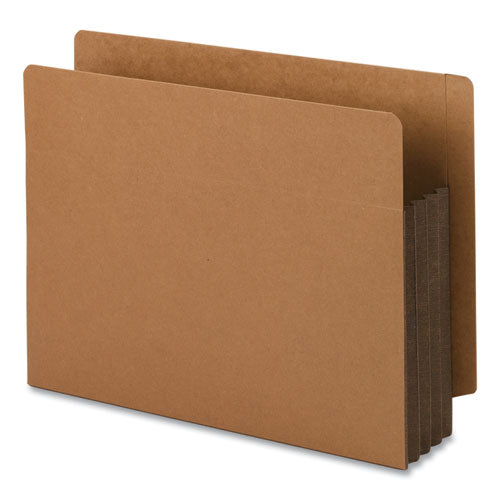 Redrope Drop-Front End Tab File Pockets, Fully Lined 6.5" High Gussets, 3.5" Expansion, Letter Size, Redrope/Brown, 10/Box