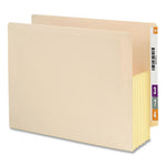 Manila End Tab File Pockets with Tyvek-Lined Gussets, 5.25" Expansion, Letter Size, Manila, 10/Box