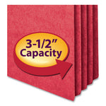 Colored File Pockets, 3.5" Expansion, Legal Size, Red