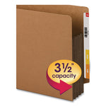 Redrope Drop-Front End Tab File Pockets, Fully Lined 6.5" High Gussets, 3.5" Expansion, Letter Size, Redrope/Brown, 10/Box