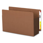 Redrope Drop-Front End Tab File Pockets, Fully Lined 6.5" High Gussets, 5.25" Expansion, Legal Size, Redrope/Brown, 10/Box