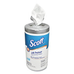 24-Hour Sanitizing Wipes, 1-Ply, 4.5 x 8.25, Fresh, White, 75/Canister, 6 Canisters/Carton