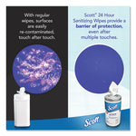 24-Hour Sanitizing Wipes, 1-Ply, 4.5 x 8.25, Fresh, White, 75/Canister, 6 Canisters/Carton