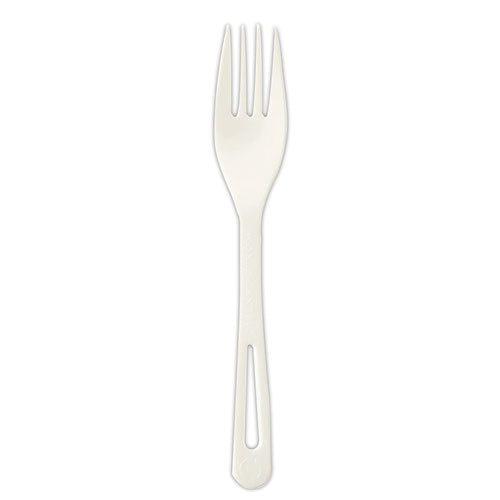 TPLA Compostable Cutlery, Fork, 6.3", White, 1,000/Carton