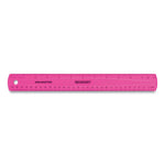 Non-Shatter Flexible Ruler, Standard/Metric, 12" (30 cm) Long, Plastic, Assorted Translucent Colors, 12/Box