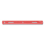 Plastic Ruler, Standard/Metric, 12" (30 cm) Long, Assorted Translucent Colors