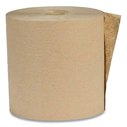 Recycled Hardwound Paper Towels, 1-Ply, 7.88" x 800 ft, 1.8 Core, Kraft, 6 Rolls/Carton